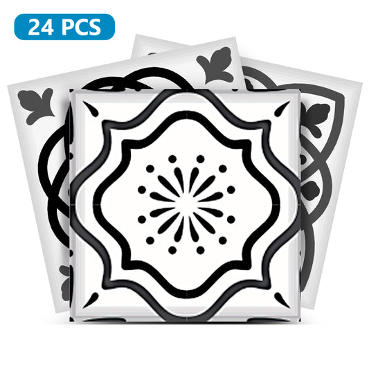 Black and White multiple patterns Tile Stickers for home renovation Model - SB15-0