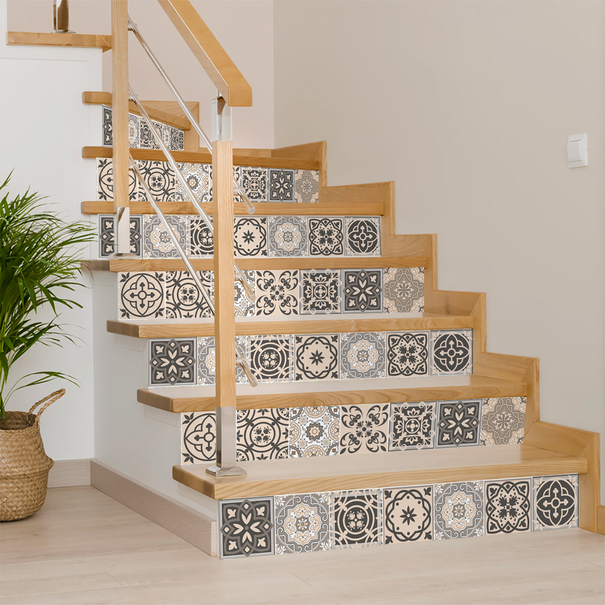 Brown backsplash Tile Stickers different patterns for kitchen makeover Model - SB20-4