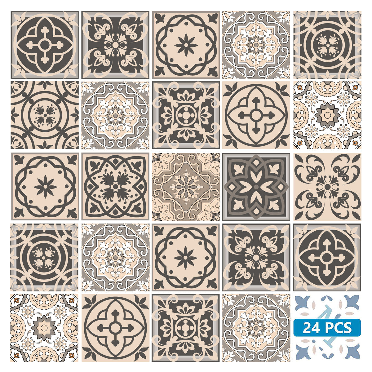Brown backsplash Tile Stickers different patterns for kitchen makeover Model - SB20-1