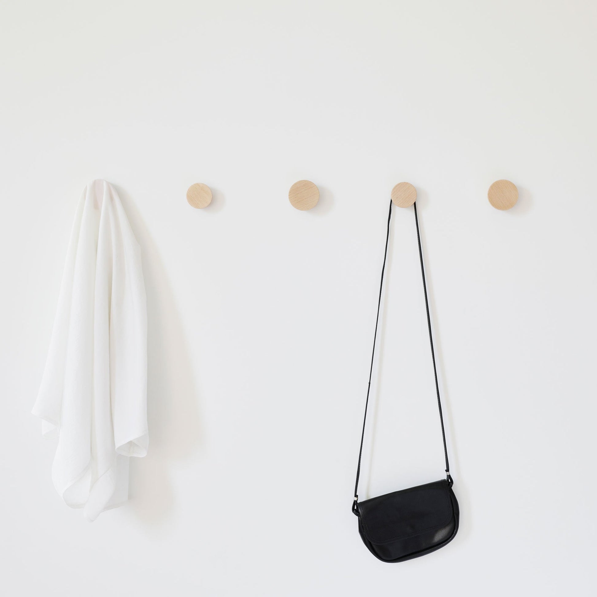 Round Beech Wood Wall Mounted Coat Hook / Knob-2