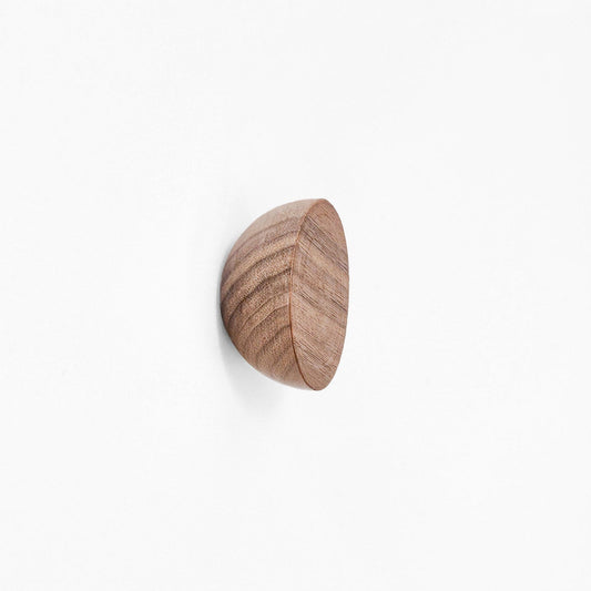 Round Walnut Wood Wall Mounted Coat Hook / Knob-0