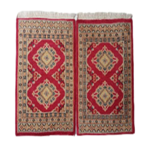 Handmade Slik Bokhara Barley Corn Woolen Rug-1