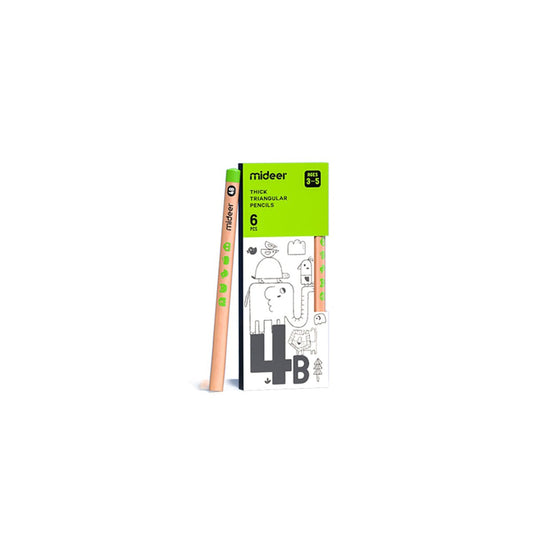 Thick Triangular Pencils - 4B 6pcs-0