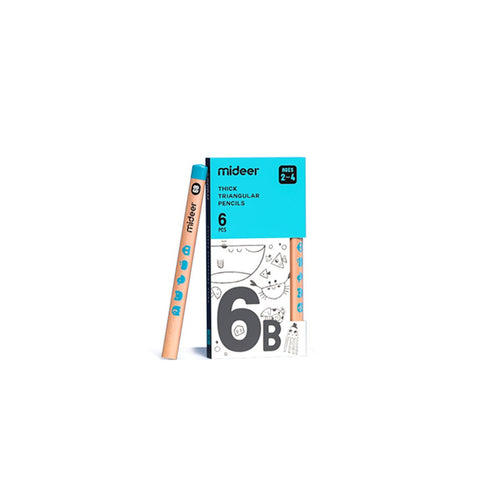 Thick Triangular Pencils - 6B 6pcs-0