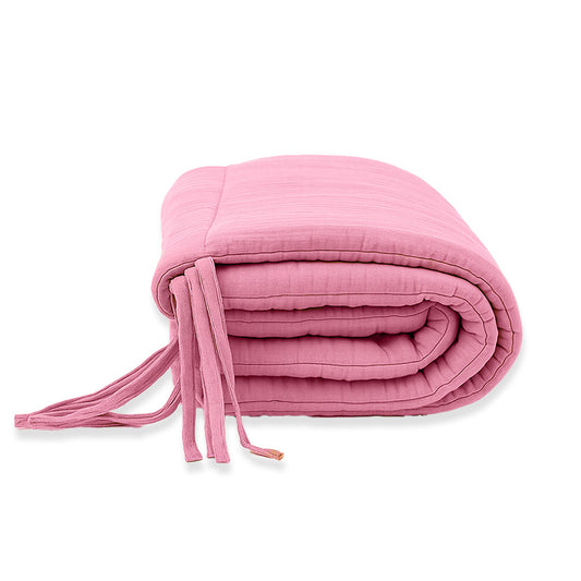 tour de lit rose en coton bio papate