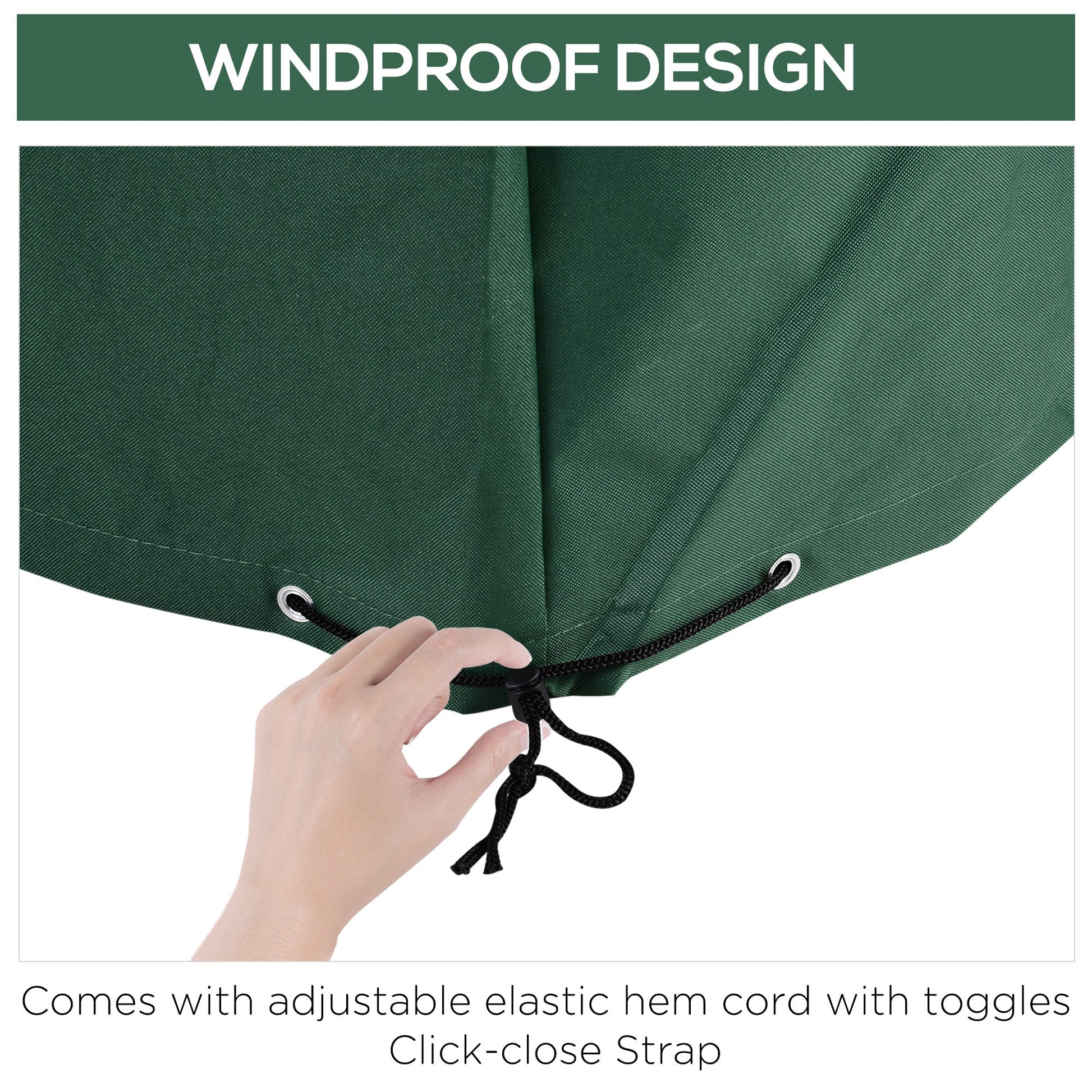 600D Oxford Garden Furniture Cover Set Waterproof Anti-UV Green-4