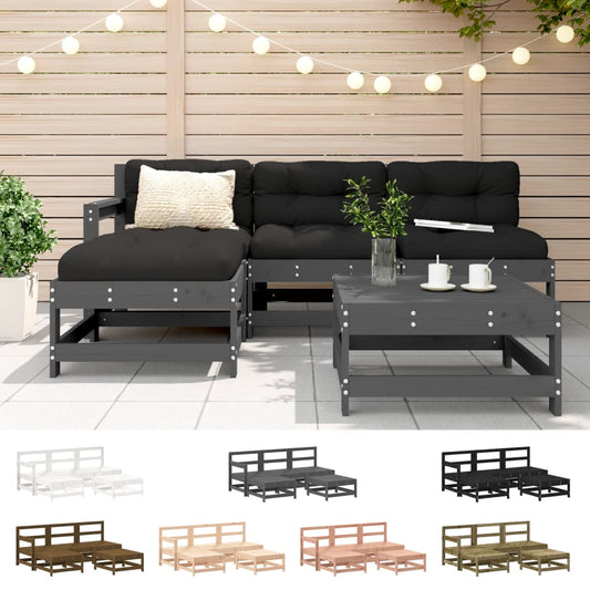 vidaXL Patio Lounge Set Outdoor Garden Furniture Set 5 Piece Solid Wood Pine-1