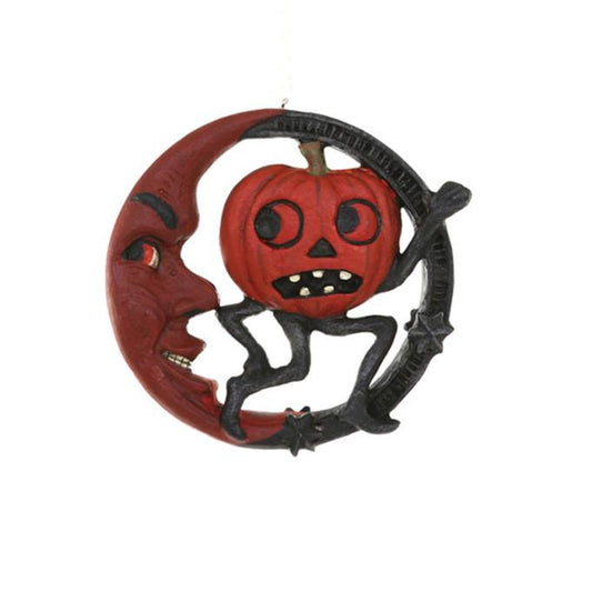 Vintage Halloween Moon & Pumpkin Decor-0