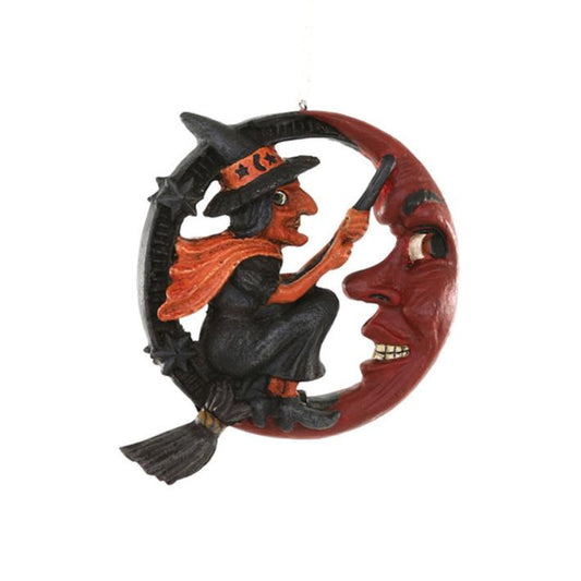 Vintage Halloween Moon & Witch Decor-0