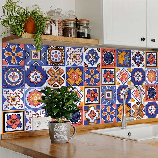 Colorful backsplash low-maintenance wall tiles easy to install stickers Model - M13-3