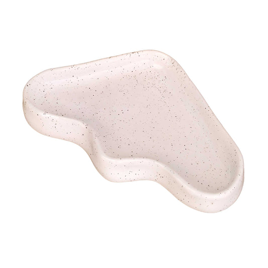 Ceramic Wave Trays - Speckled White - Triangle-0