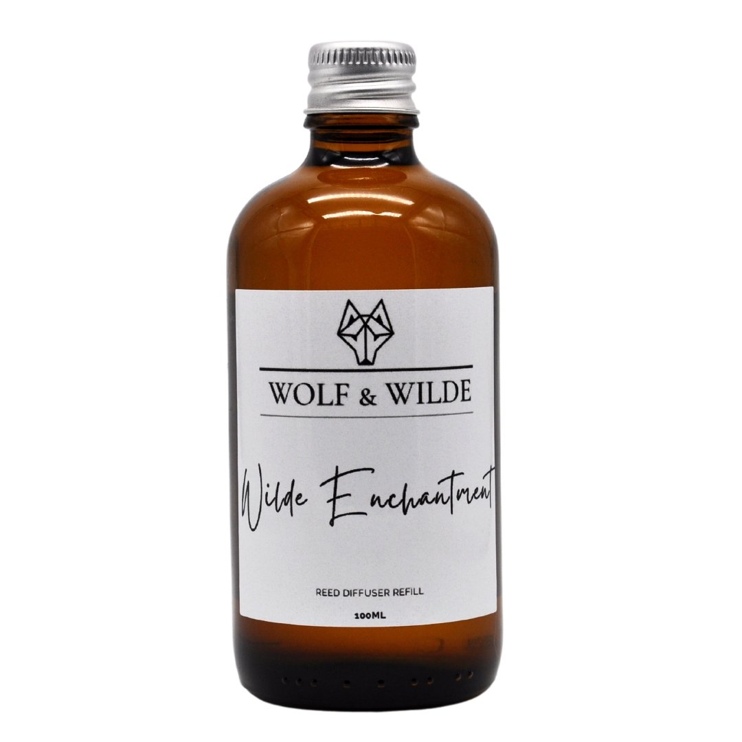 Wilde Enchantment 100ML Luxury Reed Diffuser Refill In Amber Glass Bottle-1